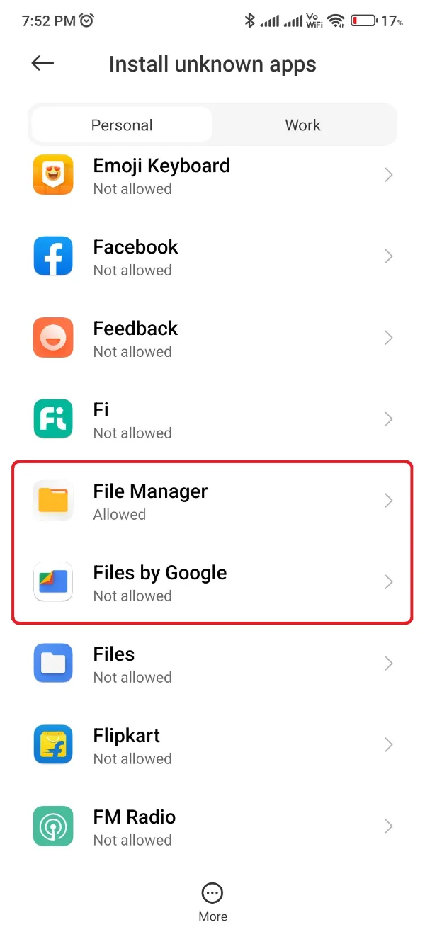 Izinkan Instalasi Sumber Tidak Dikenal Untuk Aplikasi Manajer File