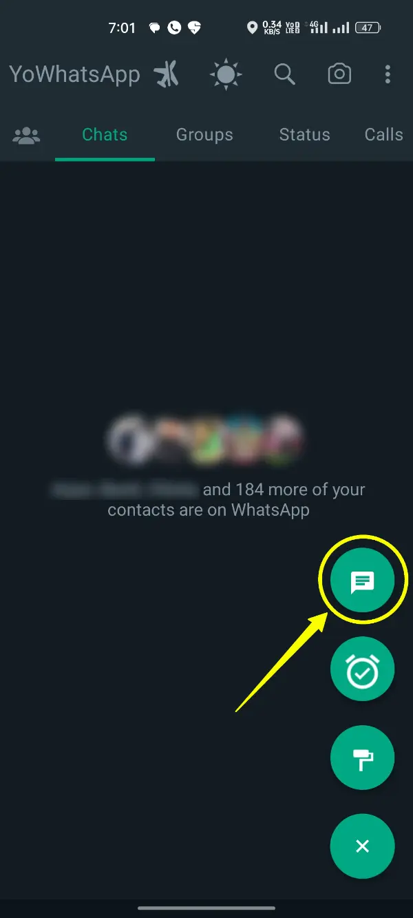 Select Message Icon YoWhatsApp