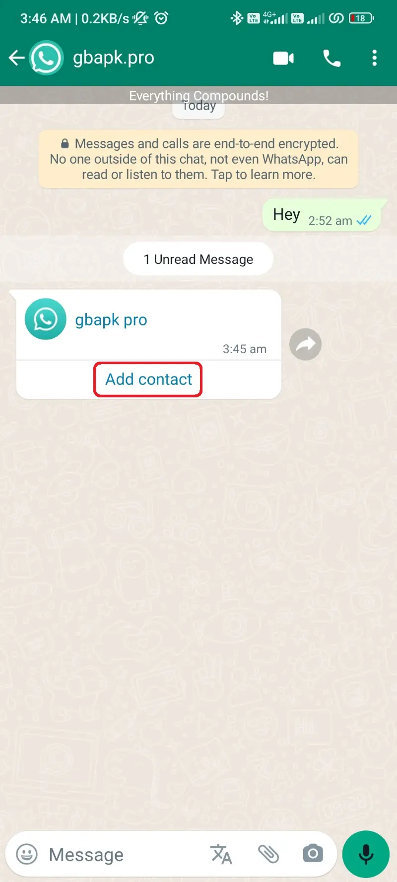 Add Contact From Message WhatsApp Plus